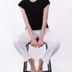 חולצת סריג דמוי פשתן - שחור - איב