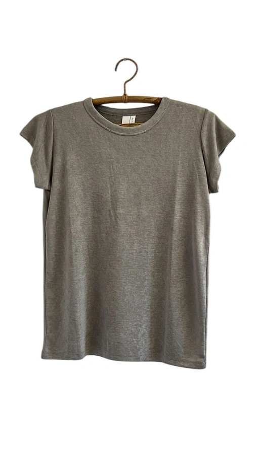 חולצת סריג דמוי פשתן - ירוק אפור - איב