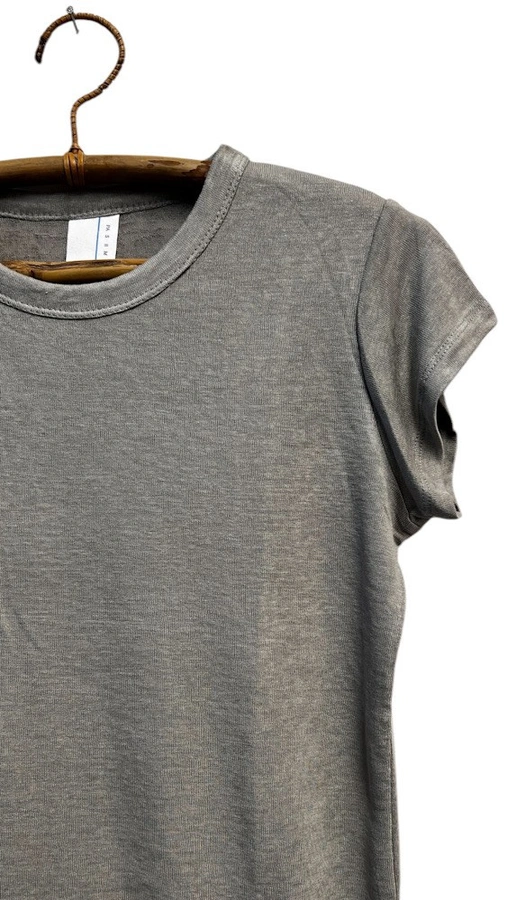 חולצת סריג דמוי פשתן - ירוק אפור - איב