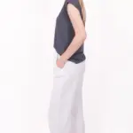 חולצת סריג דמוי פשתן - אפור עכבר - איב