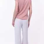 חולצת סריג דמוי פשתן - ורוד מעושן - איב