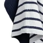 מגבת מטבח - טטרה כותנה אורגנית - פסים נייבי משולבת