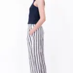 מכנסי ויסקוזה נשפכים - פסים שחור/לבן - שושי