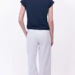 חולצת סריג דמוי פשתן - כחול דיו - איב