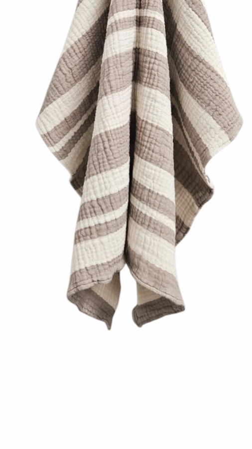 מגבת מטבח - טטרה כותנה אורגנית - פסים חול שמנת