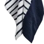 מגבת מטבח - טטרה כותנה אורגנית - פסים נייבי משולבת