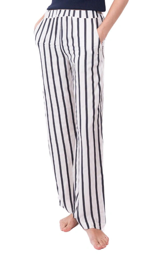 מכנסי ויסקוזה נשפכים - פסים שחור/לבן - שושי