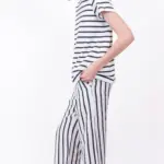 מכנסי ויסקוזה נשפכים - פסים שחור/לבן - שושי