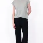 חולצת סריג דמוי פשתן - פיסטוק - איב