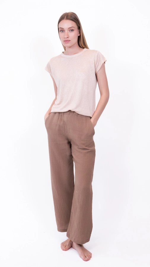 חולצת סריג דמוי פשתן - פודרה - איב