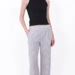 מכנסי פשתן - פסים שחורים - שושי