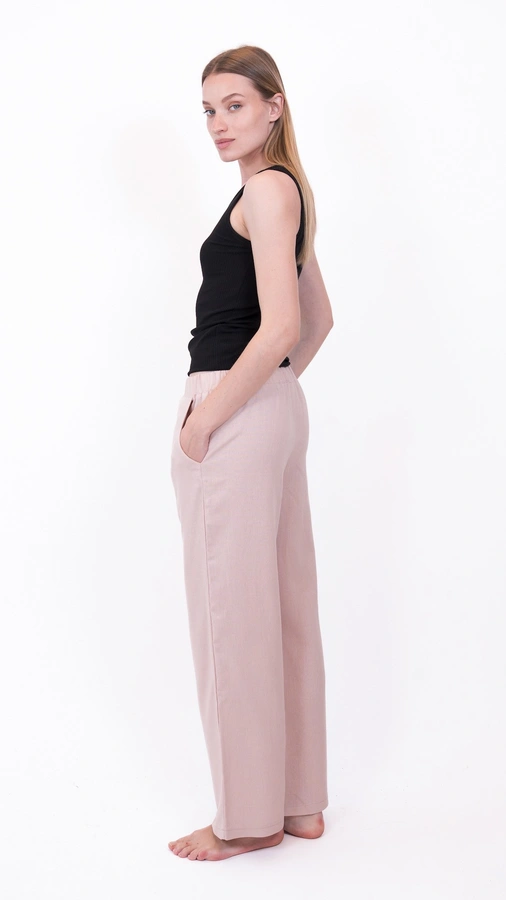 מכנסי פשתן - ורוד מעושן - שושי