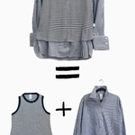 מכופתרת כותנה - פסים נייבי - טומי