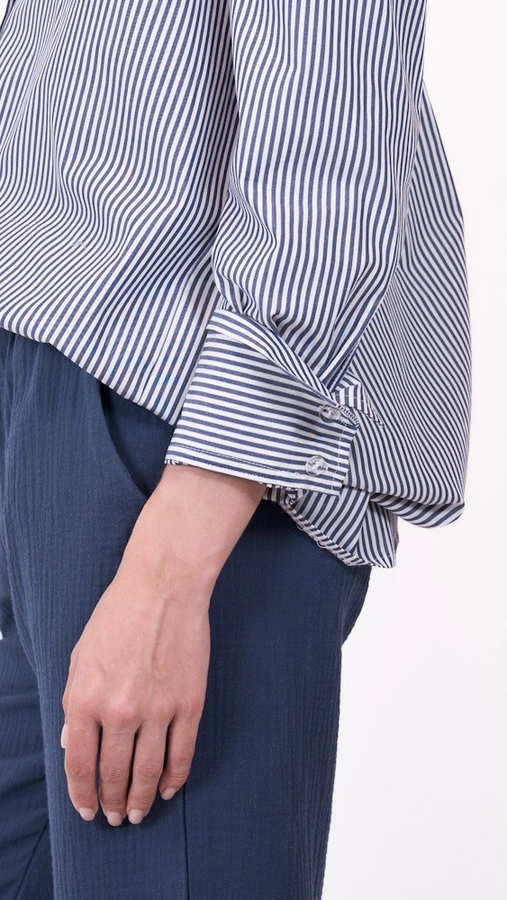 מכופתרת כותנה - פסים נייבי - טומי