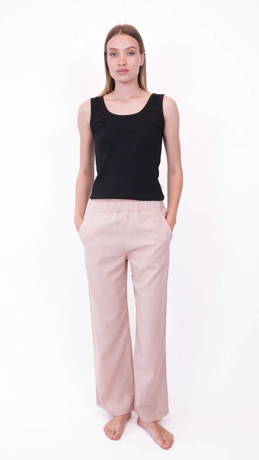 מכנסי פשתן - ורוד מעושן - שושי