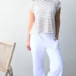 חולצה ללא שרוול - שחף - פסים טאופ