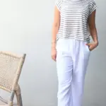 חולצה ללא שרוול - שחף - פסים טאופ