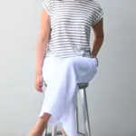 חולצה ללא שרוול - שחף - פסים טאופ