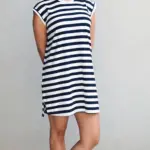 שמלת טוניקה מיני פסים נייבי - שחף