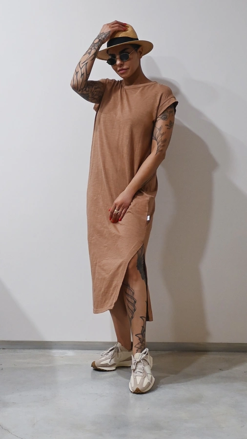 שמלת שחף ארוכה - מוקה