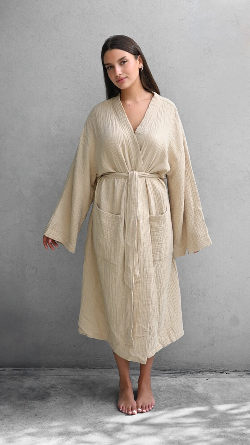 חלוק רחצה יוניסקס - טטרה אורגנית  - פשתן