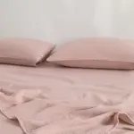 סט סדין + ציפיות - 100% טטרה כותנה אורגנית - ורוד מעושן