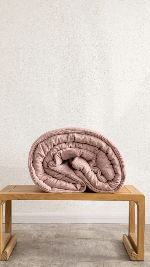 סט ציפה + ציפיות - 100% טטרה כותנה - ורוד מעושן