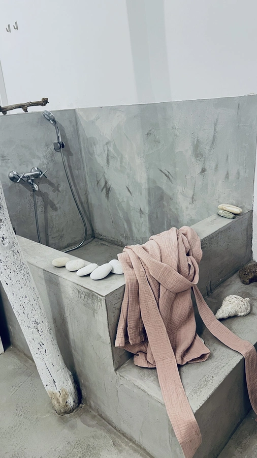 חלוק רחצה יוניסקס - טטרה אורגנית - ורוד מעושן