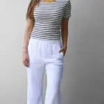 חולצת פסים - נייבי/חרדל - לין