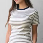 חולצת פסים - חול/נייבי - לין
