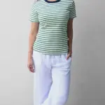 חולצת פסים - ירוק/נייבי - לין