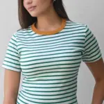 חולצת פסים - ירוק/חרדל - לין