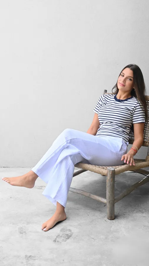 חולצת פסים - נייבי/נייבי - לין