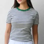 חולצת פסים - נייבי/ירוק - לין