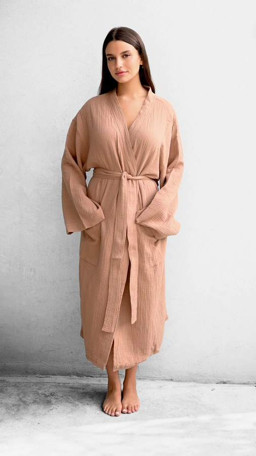 חלוק רחצה יוניסקס - טטרה אורגנית - קפה