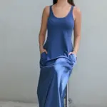 שמלת גופייה מקסי - כחול ים - דני