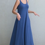 שמלת גופייה מקסי - כחול ים - דני