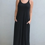 שמלת גופייה מקסי - שחור - דני