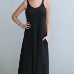 שמלת גופייה מקסי - שחור - דני