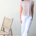 חולצה ללא שרוול - שחף - שקפקף פסים חמרה