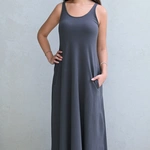 שמלת גופייה מקסי - גרפיט - דני