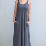 שמלת גופייה מקסי - גרפיט - דני