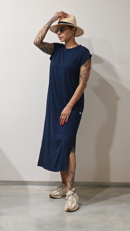 שמלת שחף ארוכה - נייבי