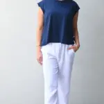 חולצה ללא שרוול - שחף - נייבי