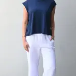 חולצה ללא שרוול - שחף - נייבי