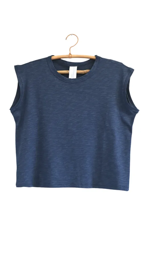 חולצה ללא שרוול - שחף - נייבי