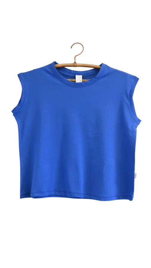 חולצה ללא שרוול - שחף - כותנה אורגנית - רויאל