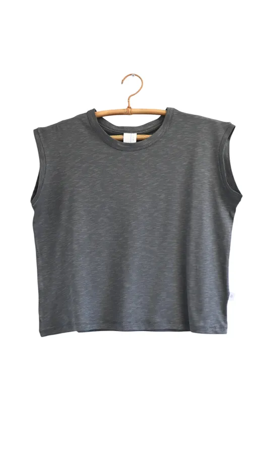 חולצה ללא שרוול - שחף - גרפיט