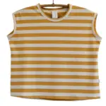 חולצה ללא שרוול - שחף - פסים חרדל
