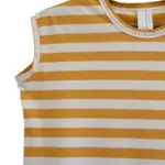 חולצה ללא שרוול - שחף - פסים חרדל